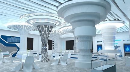 前锋公司企业科技展厅设计3D效果图